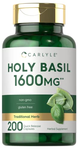 Carlyle Holy Basil Capsules | 200 Count | Tulsi Holy Basil Leaf Extract