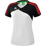 ERIMA Damen T-shirt Premium One 2.0 T-Shirt, weiß/schwarz/rot/gelb, 38, 1081816