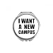 I Want A New Campus Hand Compact Mirror Round Portable Pocket Glass