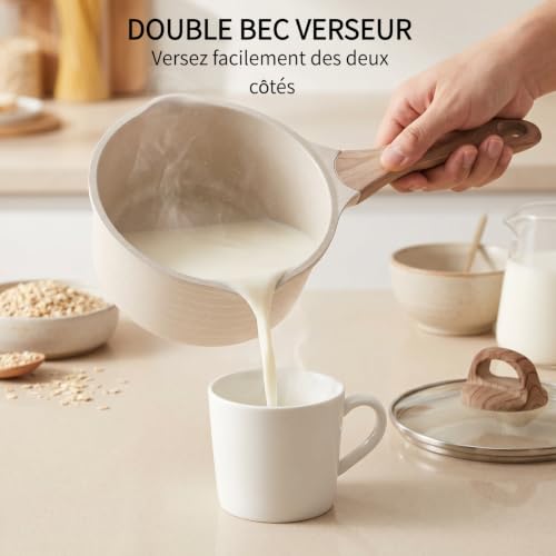 Casserole tout feu induction 18cm avec couvercle en verre et manche isolant - 5