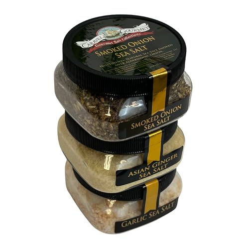 Infused Sea Salt Gift Pack: Smoked Onion, Asian Ginger, Garlic Infused Sea Salts for the Perfect Stocking Stuffer - Caravel Gourmet