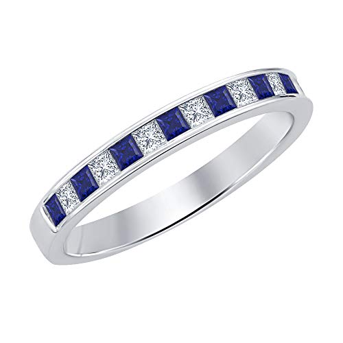 Princess Cut Gemstone 14k White Gold Plated Engagement Wedding Band Ring for Women's