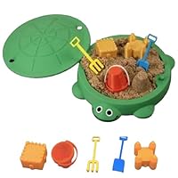 Mini Turtle Sandbox Desk Toy – Desktop Zen Garden, Mini Rake & Shovel Tools, Fun Office Decor & Fidget Gift for Adults & Kids, Compact Turtle Shell Design (Green)