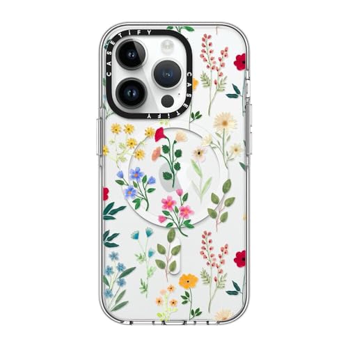 CASETiFY �N���A iPhone 14 Pro �P�[�X [���΂݂ɂ����f��/2m����̗����������N���A/MagSafe �ɑΉ�] - Spring Botanicals 2