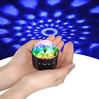 YIKANWEN Mini Disco Light wielokolorowa kula stroboskopowa LED, aktywowana dźwiękiem, przenośna, zasilanie bateryjne