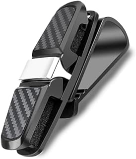Sunglasses Holder, Practical Car Visor, Easy to Adjust with All Kinds of Eyeglasses and Sunglasses, Easy to Install and Use Anytime - (1 Piece - Carbon Black Code:6164) - By KaberMisr 2020