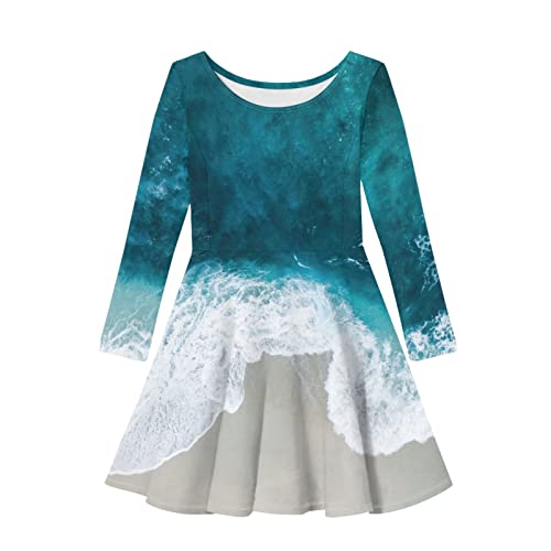 Vestido largo casual de manga larga para niña