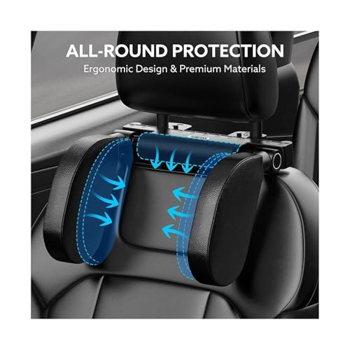 Soporte lumbar de cuero ajustable para asiento de auto beige miniatura 2