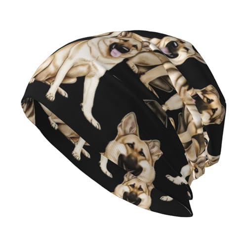 Gorro de Punto para Hombre Adulto con diseño de Pastor alemán, Elegante y cómodo para Todas Las Estaciones, Ligero y para Uso Diario al Aire Libre.