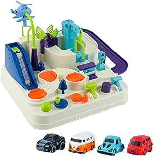 Locisne Race Track Car Adventure Toys for Kids 3+ Years Old, City Rescue Preschool Educational Toy Vehicle Chase / 2 Player Match Game Parent-Child Interactive, Intelligence Educational Playset Gift