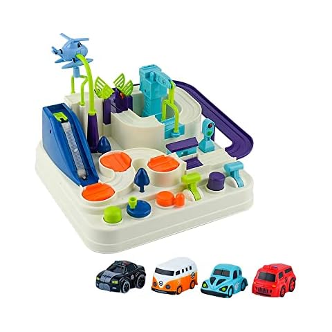 Locisne Race Track Car Adventure Toys for Kids 3+ Years Old, City Rescue Preschool Educational Toy Vehicle Chase / 2 Player Match Game Parent-Child Interactive, Intelligence Educational Playset Gift Cover