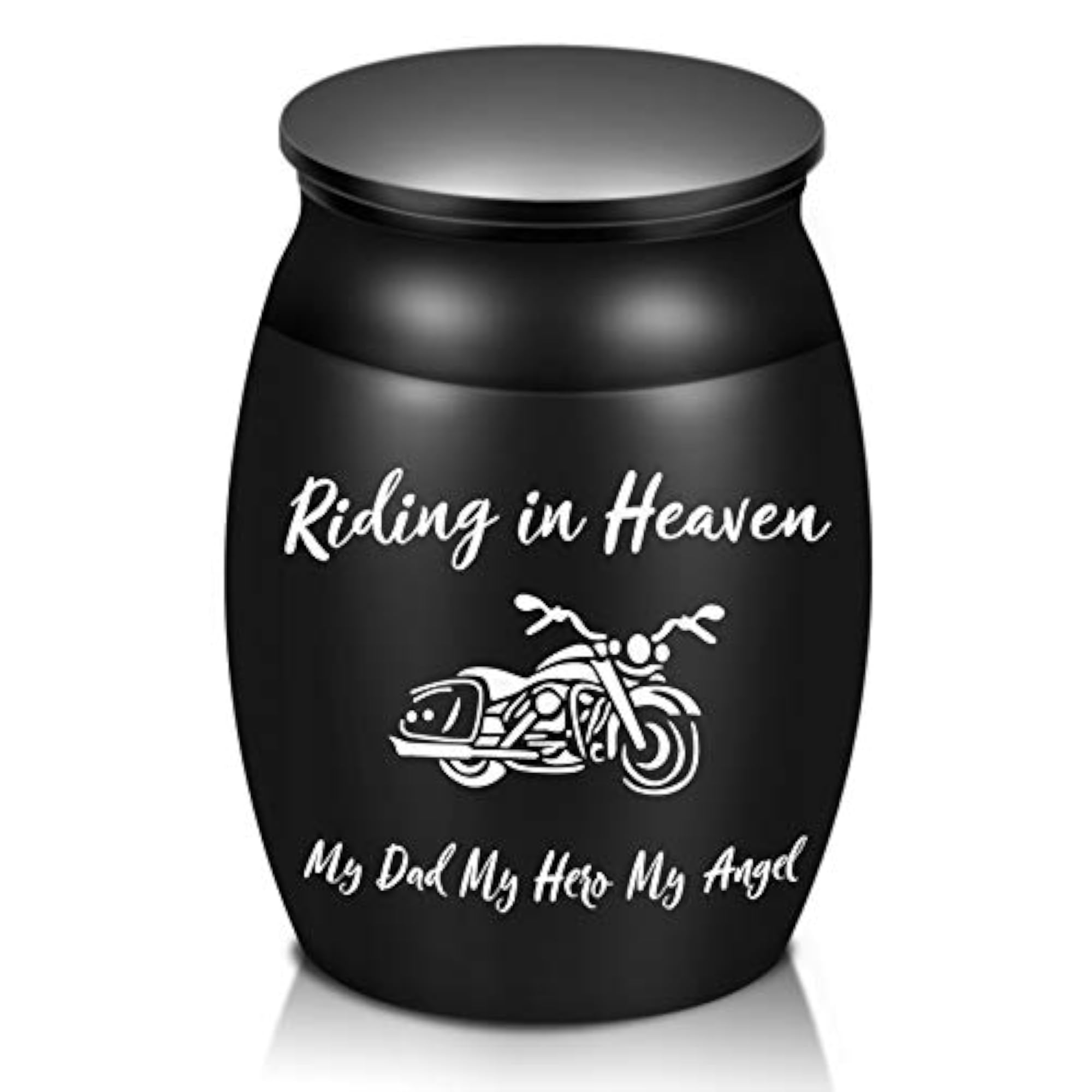 Handcrafted Keepsake Urn for Human Ashes, Motorcycle Black Mini