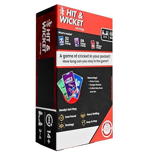 Image of Hit & Wicket Cricket Card Game for Kids, Teens, Adults & Families | Perfect Indoor Fun Activity | Birthday /Return Gifts for Boys & Girls | Fast-Paced Strategy | 2-4 Players