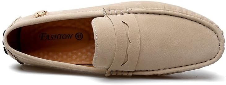 Battle Men Men's Suede Penny Loafer– Driving Moccasins Casual Slip-On Solid Color Shoes for Weekend Outings and Summer Comfort