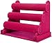 ChezMax Triple Tier Removable Jewelry Stand Bracelet, Necklace, and Watch Holder Display Rack- Rose Red Velvet