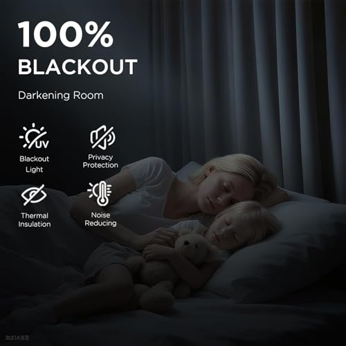 CUCRAF-100-Blackout-Window-Curtains-84-inches-Long-2-Panels-Set-Faux-Linen-Look-Thermal-Insulated-Grommet-Drapes-Room-Darkening-Curtain-for-Bedroom-Living-RoomW52-x-L84-Inch-Light-Khaki