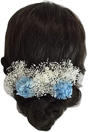 Amazon Co Jp 花職人の店 いるでぱいん 髪飾り かすみ草 パール あじさい ミックス 3本セット 水色 ライトブルー プリザーブドフラワー 造花 花 結婚式 成人式 卒業式 着物 ヘッドドレス ヘアアクセサリー ヘアード ドレス ウェディング ブライダル パーティー 白