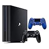 Sony PlayStation 4 Pro 1TB Two Controller Bundle: PlayStation 4 1TB Pro Console Jet Black, 2 DUALSHOCK 4 Wireless Controllers (Renewed)