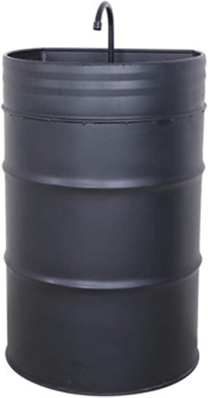 Made Iron Pedestal Lavatory Sink, Floor-Standing Iron Barrel Bathroom Sink Large Free Standing Utility Sink for Washing Room, Basement, Garage Or Shop,Brown,56x42x90cm (Black 56x42x90cm)