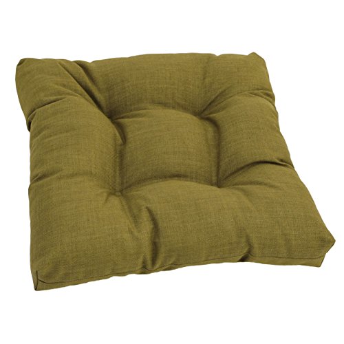 Blazing Needles Squared Solid Spun Polyester Tufted Dining Chair Cushion,