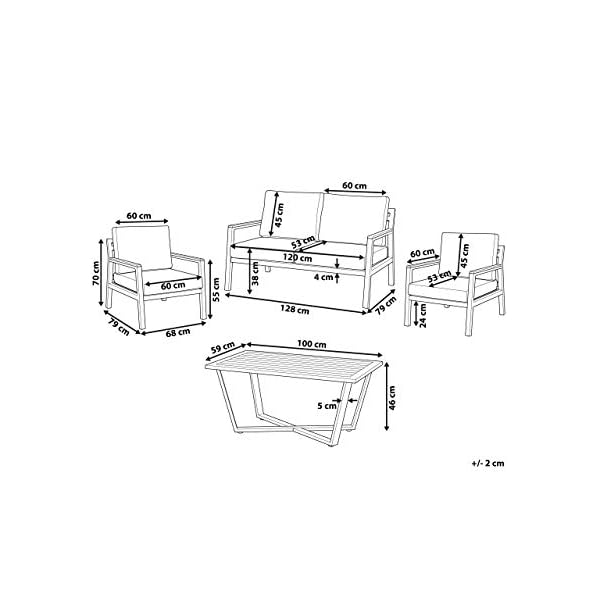 Garten Lounge Set Delia Aluminium Schwarz