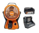 RIDGID 18V Cordless Jobsite Fan Kit with Battery and Charger (Bulk Packaged), Orange