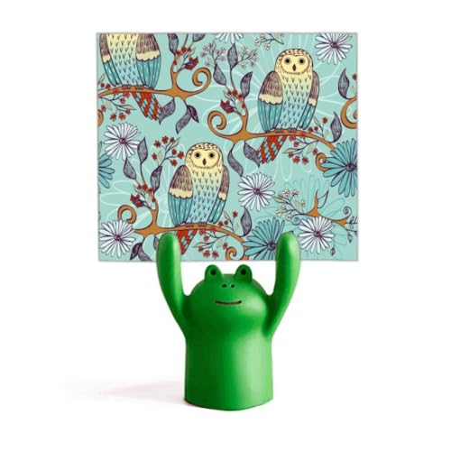 Support pour mémo hibou bleu et pince fleur pour animaux