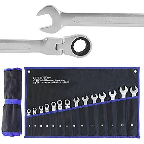 Juego de Llaves Combinadas CCLIFE 14 Piezas con Carraca Articulada Cover