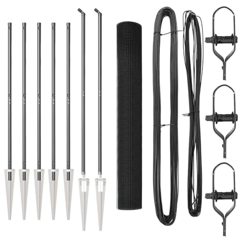vidaXL Schweissdrahtzaun mit 7 Spike-Posts Grau 1,4 x 10 m Robustes Design für Außenzaun und Sicherheit Synthetischer Kunststoff und Metall Minimalistisch Sicherer Garten Rostfrei