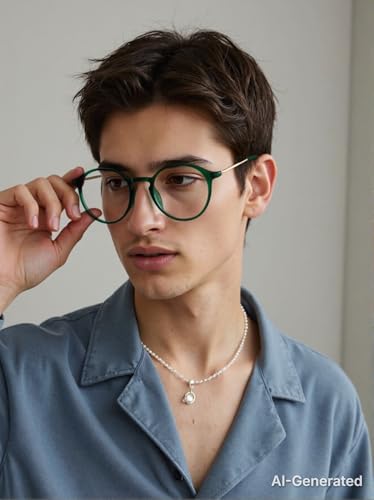 Image of VISOONE Lightweight Anti-Slip Blue Light Blocking Glasses Niko | Clear Lense UV400 Round Frame Fashion Cute Slim Eyewear for Women Men non prescription