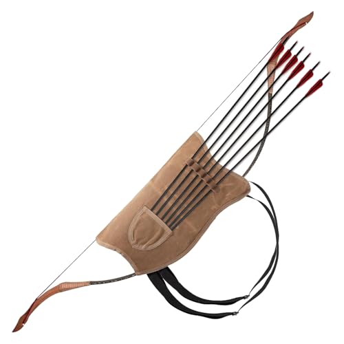 YTDYQFLZH Archery Arrow Quiver with Slots Adjustable Shoulder Strap Portable Quiver Arrow Holder for Outdoor Hiking Hunting Shooting Training Targeting Cosplay Only the quiver is included