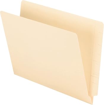 Office Depot Brand 2-Ply End-Tab Folders, Letter Size, Straight-Cut Tabs, Letter Size, Manila, Box of 100