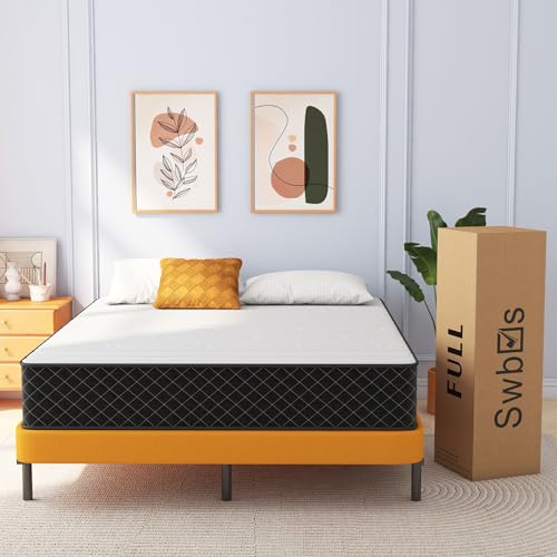 Image of Swbvs Queen Mattress, 12 Inch Hybrid Queen Size Mattresses with Gel Foam