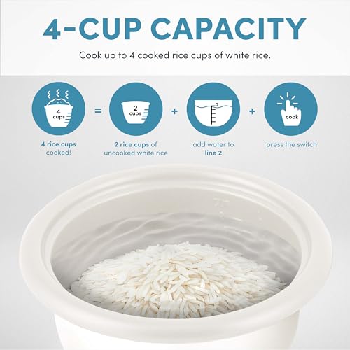 AROMA® Mini Rice Cooker, 2-Cup (Uncooked) / 4-Cup (Cooked), Grain Cooker, Soup Maker, Oatmeal Cooker, Auto Keep Warm, 1 Qt, Pink, ARC-302NGP