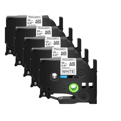 10PCS 5PCS 12mm���x���e�[�vTZ TZE-231 TZE-241 PT-H110���x���v�����^�[�p�̃��~�l�[�g�e�[�v(5PK Black on White)