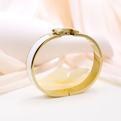 AREH Women 18K Gold Plated bracelet, Letter Enamel Bracelet Couple Bracelet, exclusive Women Gift2