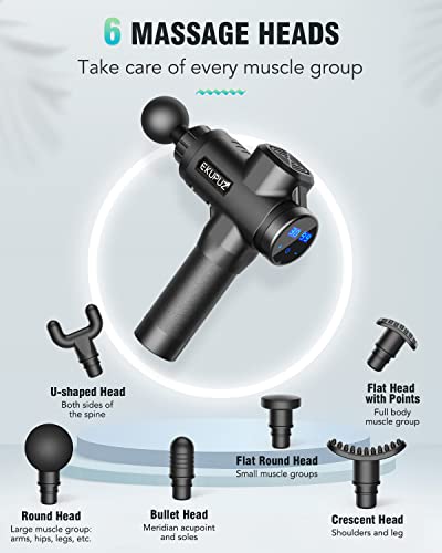 Pistola-de-Masaje-Muscular-Pistola-Masaje-Masajeadora-Muscular-EKUPUZ-de-Tejido-Profundo-con-30-Niveles-Ajustables-6-Cabezales-de-Masaje-y-Pantalla-LCD-para-Relajacion-Recuperacion-Fatiga Pistola-de-Masaje-Muscular-Pistola-Masaje-Masajeadora-Muscular-EKUPUZ-de-Tejido-Profundo-con-30-Niveles-Ajustables-6-Cabezales-de-Masaje-y-Pantalla-LCD-para-Relajacion-Recuperacion-Fatiga