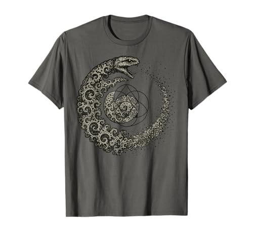Fractal Ouroboros Serpiente Espiral Patrón Símbolo Arte Camiseta