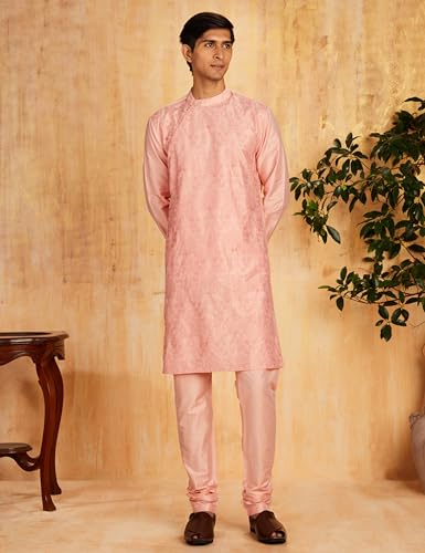 Image of Amazon Brand - Symbol Men Festive Long Kurta & Pyjama Set (2pcs)