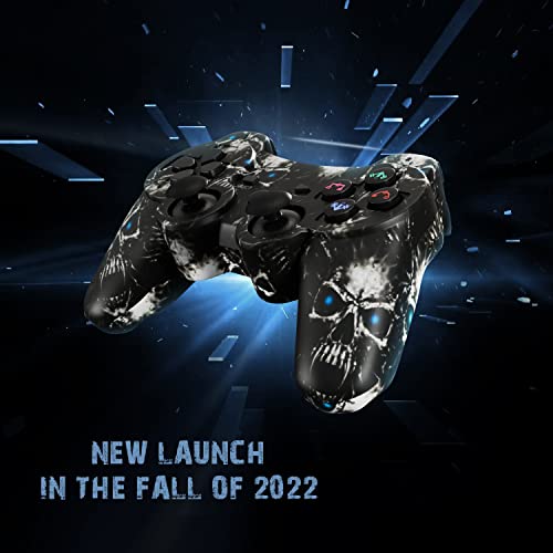 Kujian 2 Pack Wireless Controller For Ps3, Wireless Remote 6-Axis Dual Motors Gaming Controller For Playstation 3 With Charging Cord (Skull & Galaxy) #TOP5