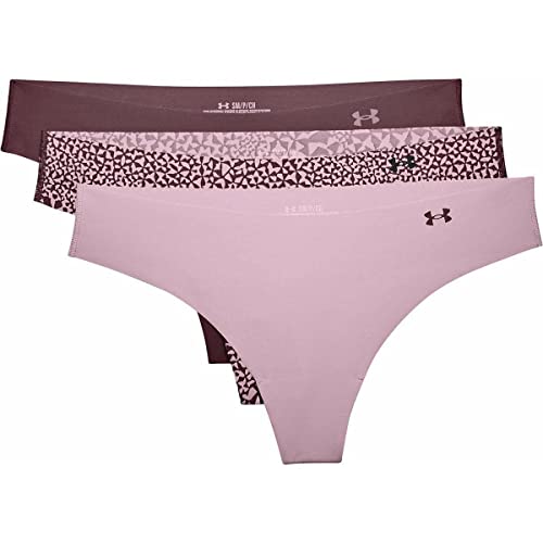 Image of Under Armour Women's Thong Printed Underwear 3-Pack, Mauve Pink (698) /Ash Plum, Medium