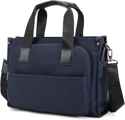 Men’s Business Briefcase, Waterproof Leather Crossbody Messenger Bag with Adjustable Shoulder Strap