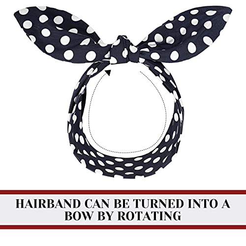 2 Pack Polka Dot Headbands Red Blue Christmas Bandana Hair Accessories For Women Men Christmas #TOP3