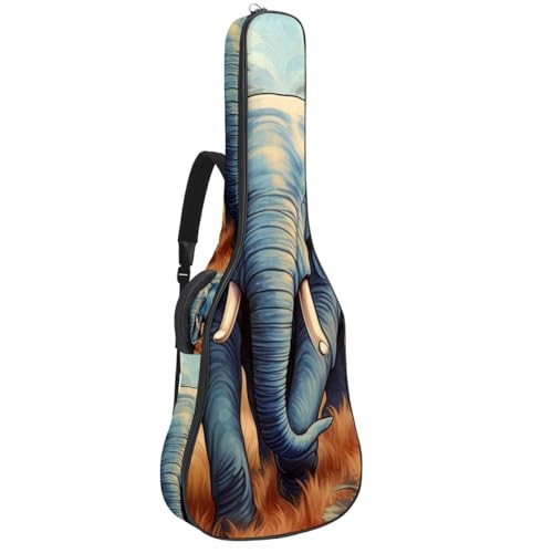 Sac pour guitare à motif éléphant coloré pour voyager avec son instrument