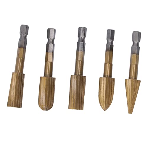 Set de 5 fresas rotativas de acero tungsteno de 1/4 pulg miniatura 3