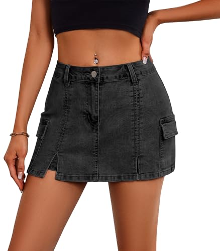 Jupe-short décontracté en jean pour femme ETOSELL taille haute