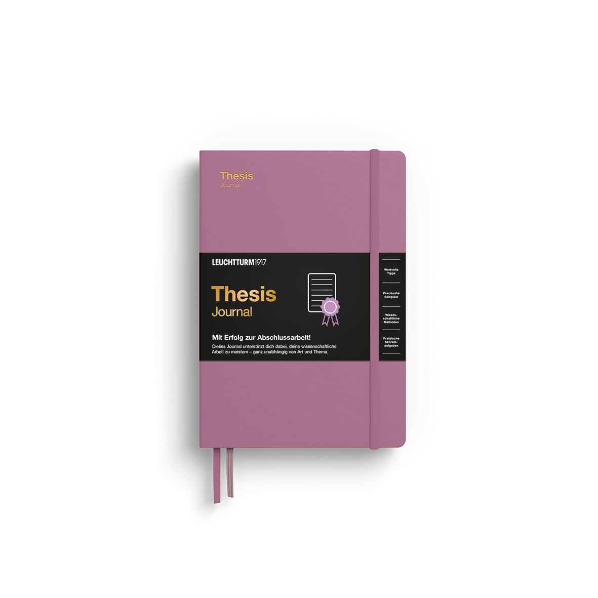 LEUCHTTURM1917 369203 Thesis Journal Medium (A5), Hardcover, Dusty Rose, English - Perfect for Academic Papers and theses