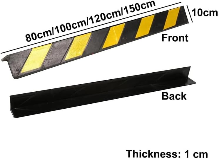 Rubber Corner Guards Prevents Vehicle Door Scratches and Dings with Reflective Safety Stripes for Parking Garages,Yellow-15Pcs-80Cm
