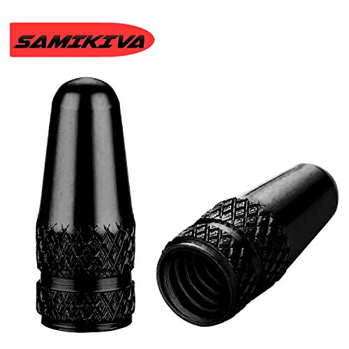 image for SAMIKIVA (10 Pack) Bike Presta Valve Stem Caps, Chrome Anodized Alumin