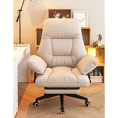 Chaise de bureau ergonomique à roulettes grise avec repose-pieds